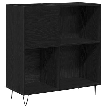 Record Cabinet with Shelf Black Oak 33.46 x 14.96 x 35.04 in
