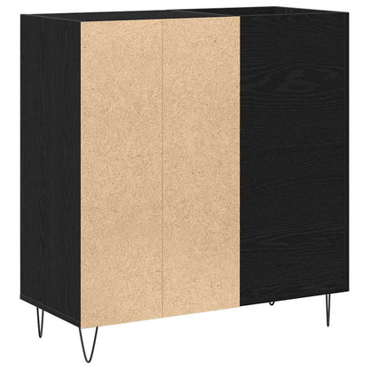 Record Cabinet with Shelf Black Oak 33.46 x 14.96 x 35.04 in