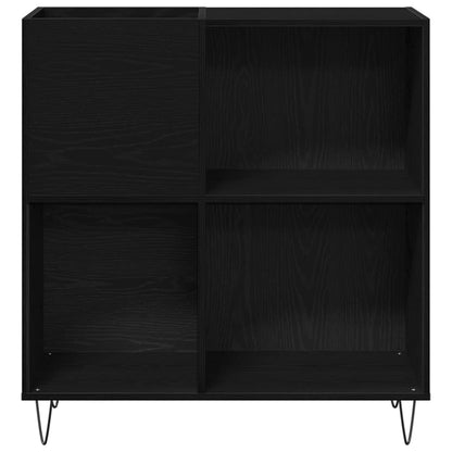 Record Cabinet with Shelf Black Oak 33.46 x 14.96 x 35.04 in