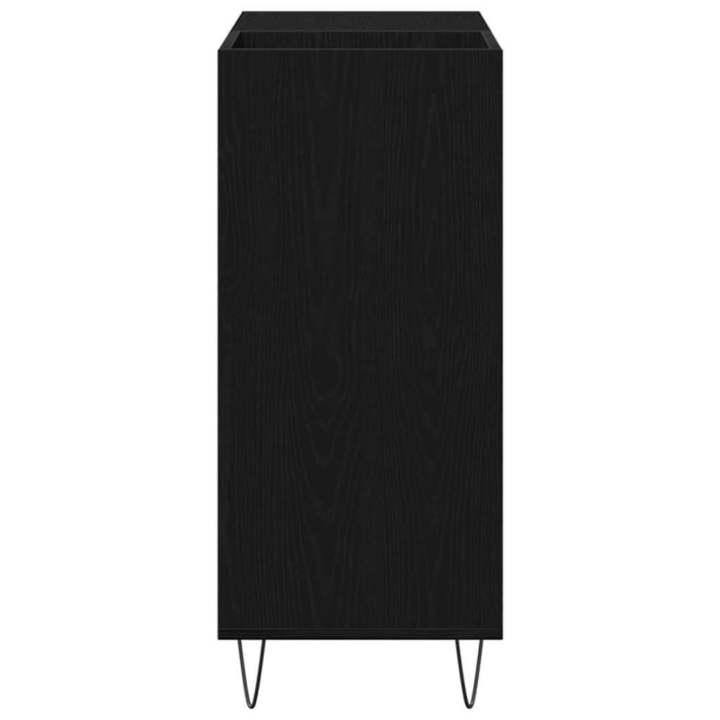 Record Cabinet with Shelf Black Oak 33.46 x 14.96 x 35.04 in