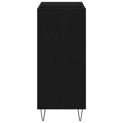Record Cabinet with Shelf Black Oak 33.46 x 14.96 x 35.04 in