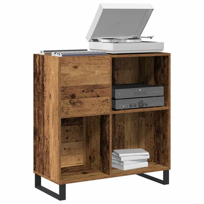 Record Cabinet with Shelf Old wood 33.46 x 14.96 x 35.04 in