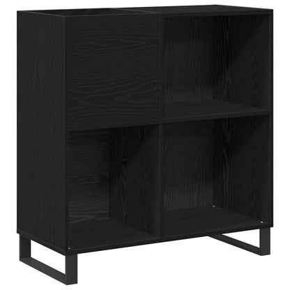 Record Cabinet with Shelf Black Oak 33.46 x 14.96 x 35.04 in