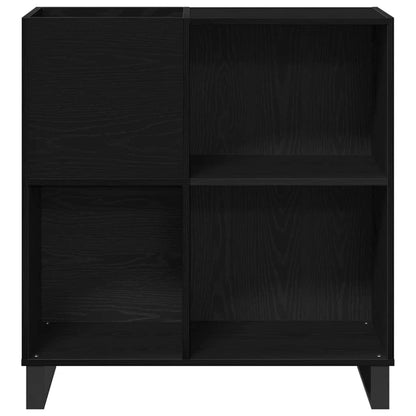 Record Cabinet with Shelf Black Oak 33.46 x 14.96 x 35.04 in