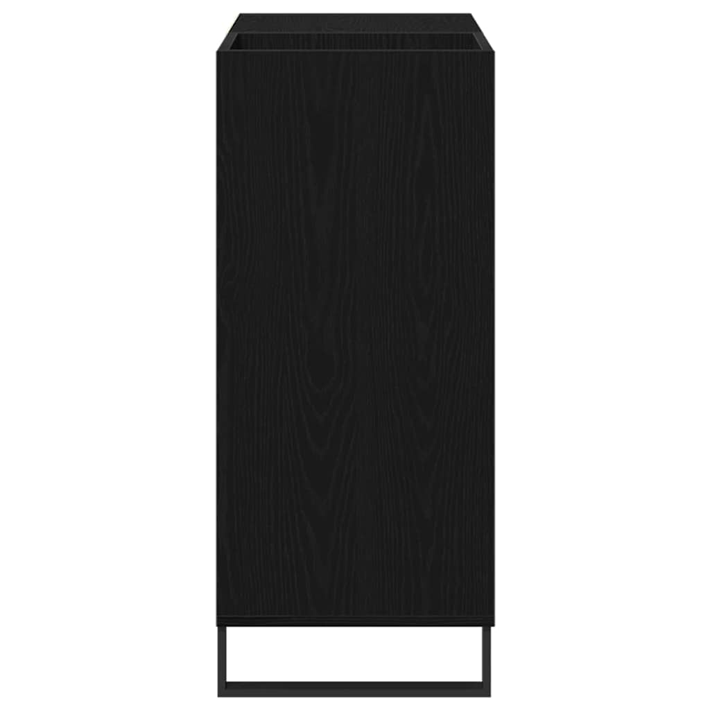 Record Cabinet with Shelf Black Oak 33.46 x 14.96 x 35.04 in