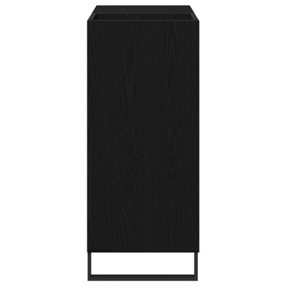 Record Cabinet with Shelf Black Oak 33.46 x 14.96 x 35.04 in