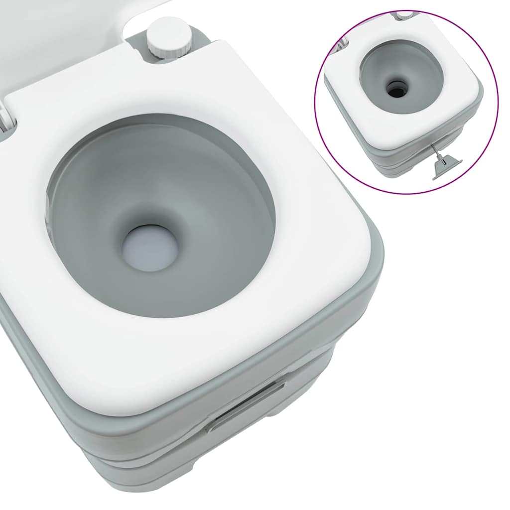 Camping Toilet Gray 41.5 x 36.5 x 42 cm Plastic