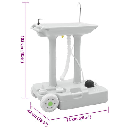 Camping Handwash Stand Gray 72 x 42 x 103 cm Plastic