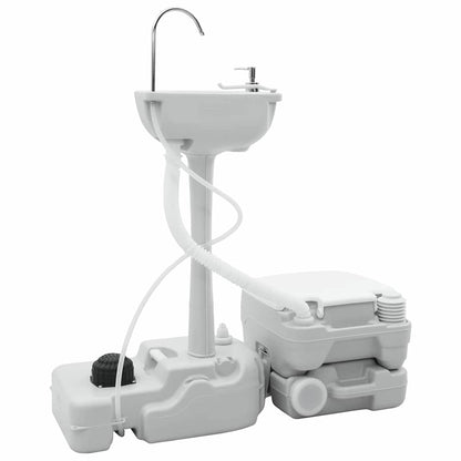 Camping Toilet 2 pcs Grey and White 50.5 x 33 x 103 cm