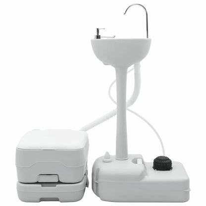 Camping Toilet 2 pcs Grey and White 50.5 x 33 x 103 cm