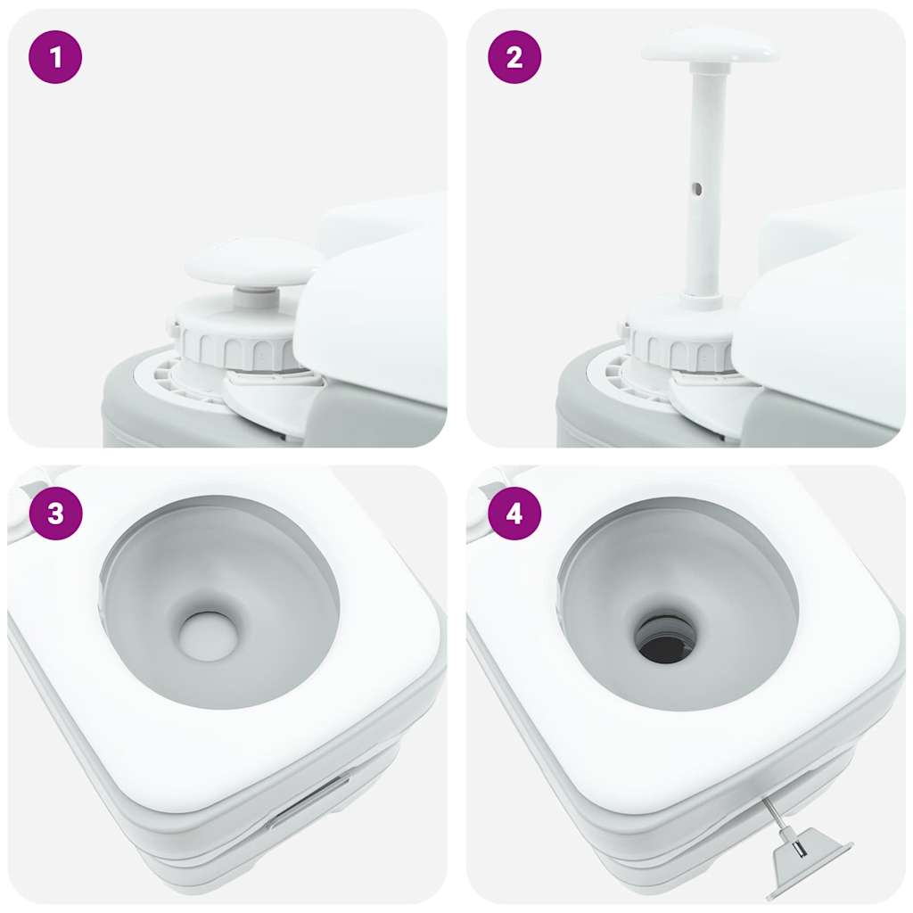Camping Toilet Gray 41.5 x 36.5 x 42 cm