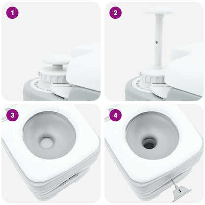 Camping Toilet Gray 41.5 x 36.5 x 42 cm