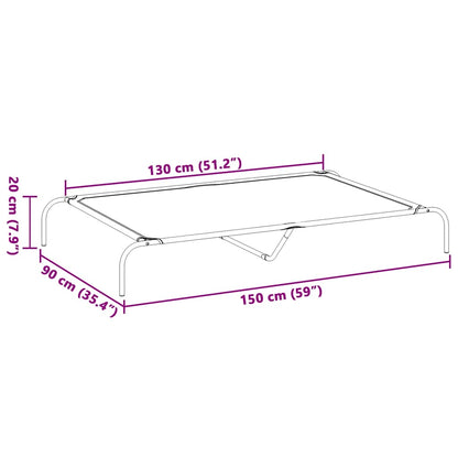 Elevated Dog Bed Gray 59.1"x35.4"x7.9" Textilene and Steel