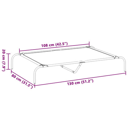 Elevated Dog Bed Gray 51.2"x31.5"x7.9" Oxford Fabric and Steel