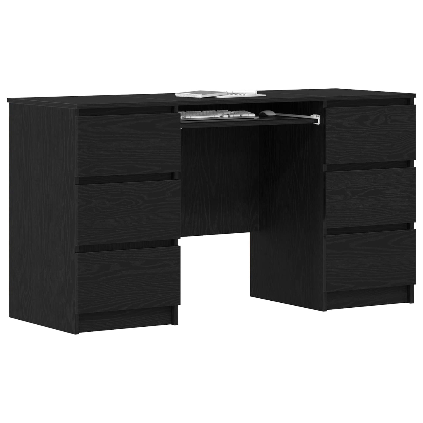 Desk Black Oak 55.12 x 19.69 x 29.92 in Engineered Wood
