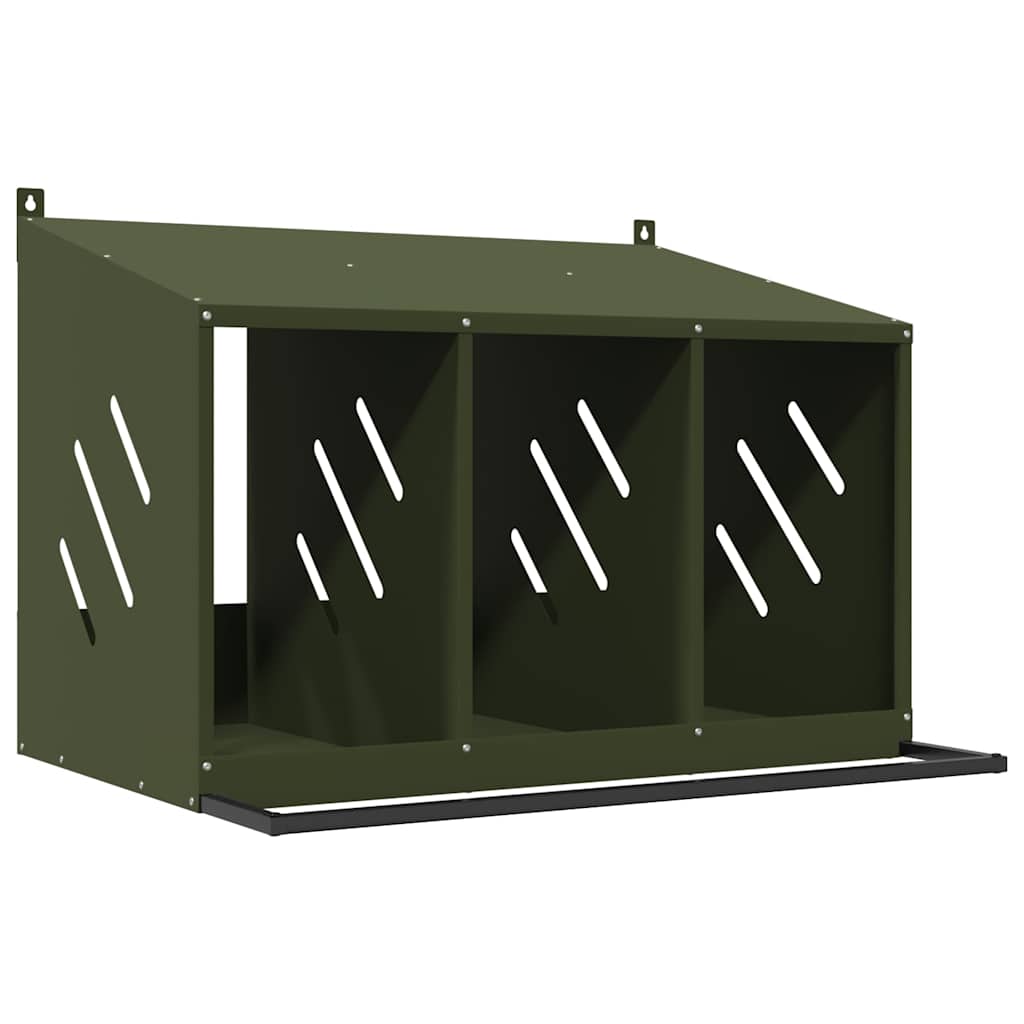 Chicken Nesting Box Olive Green Cold-rolled Steel Rectangular