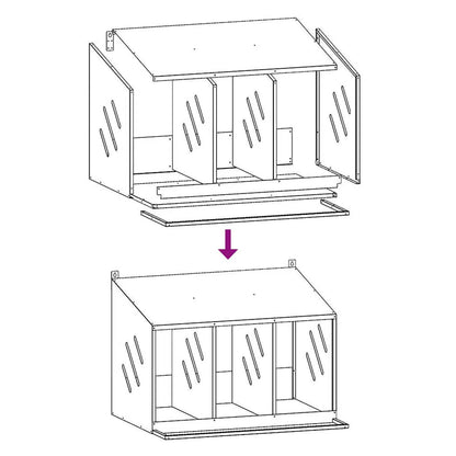 Chicken Nesting Box Galvanized silver