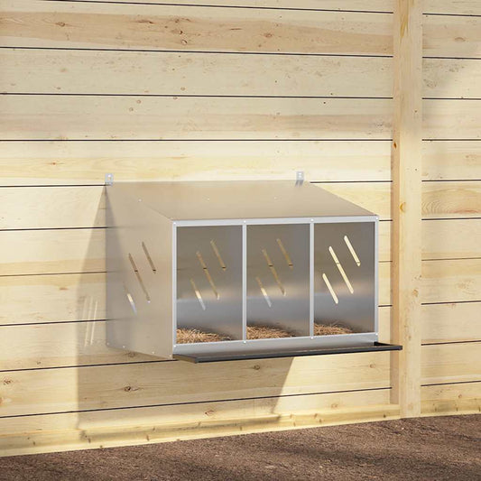 Chicken Nesting Box Galvanized silver