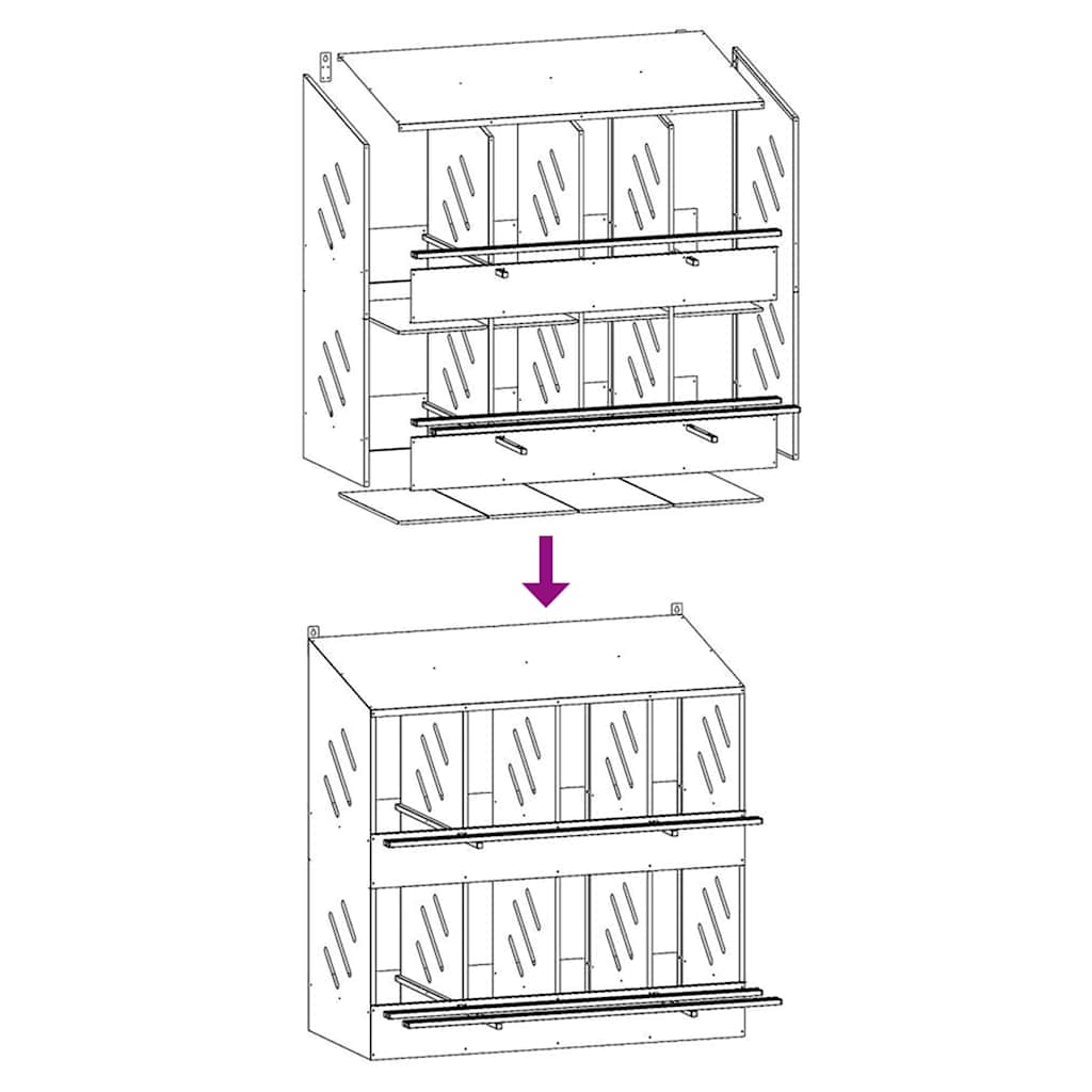 Chicken Nesting Box Galvanized silver