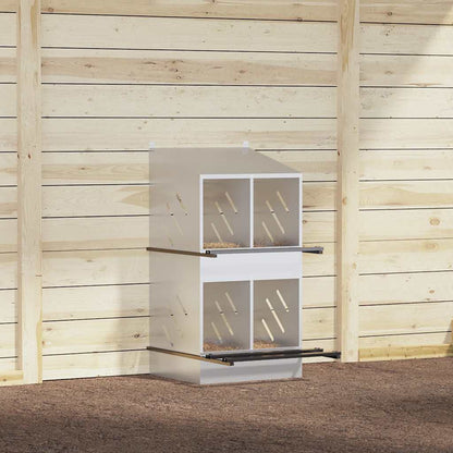 Chicken Nesting Box Galvanized Silver