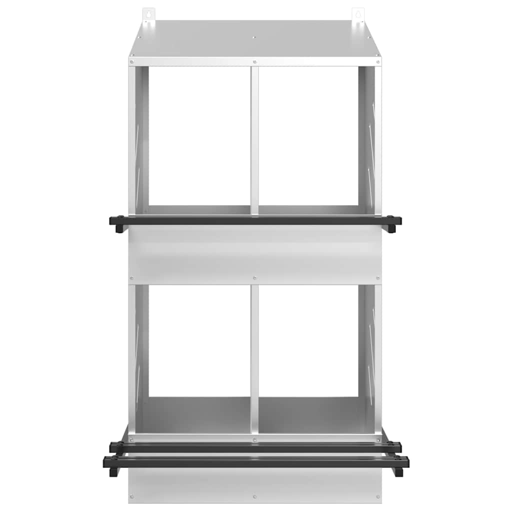 Chicken Nesting Box Galvanized Silver