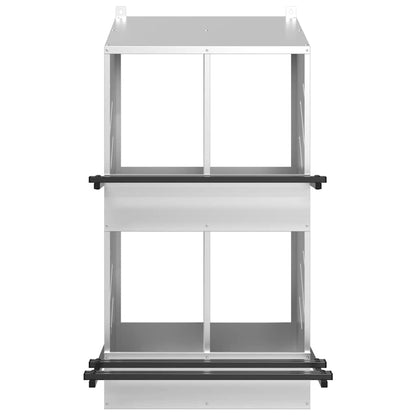 Chicken Nesting Box Galvanized Silver