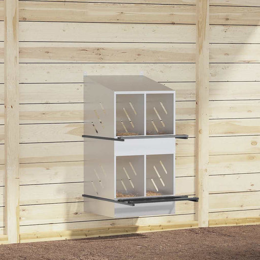 Chicken Nesting Box Galvanized Silver