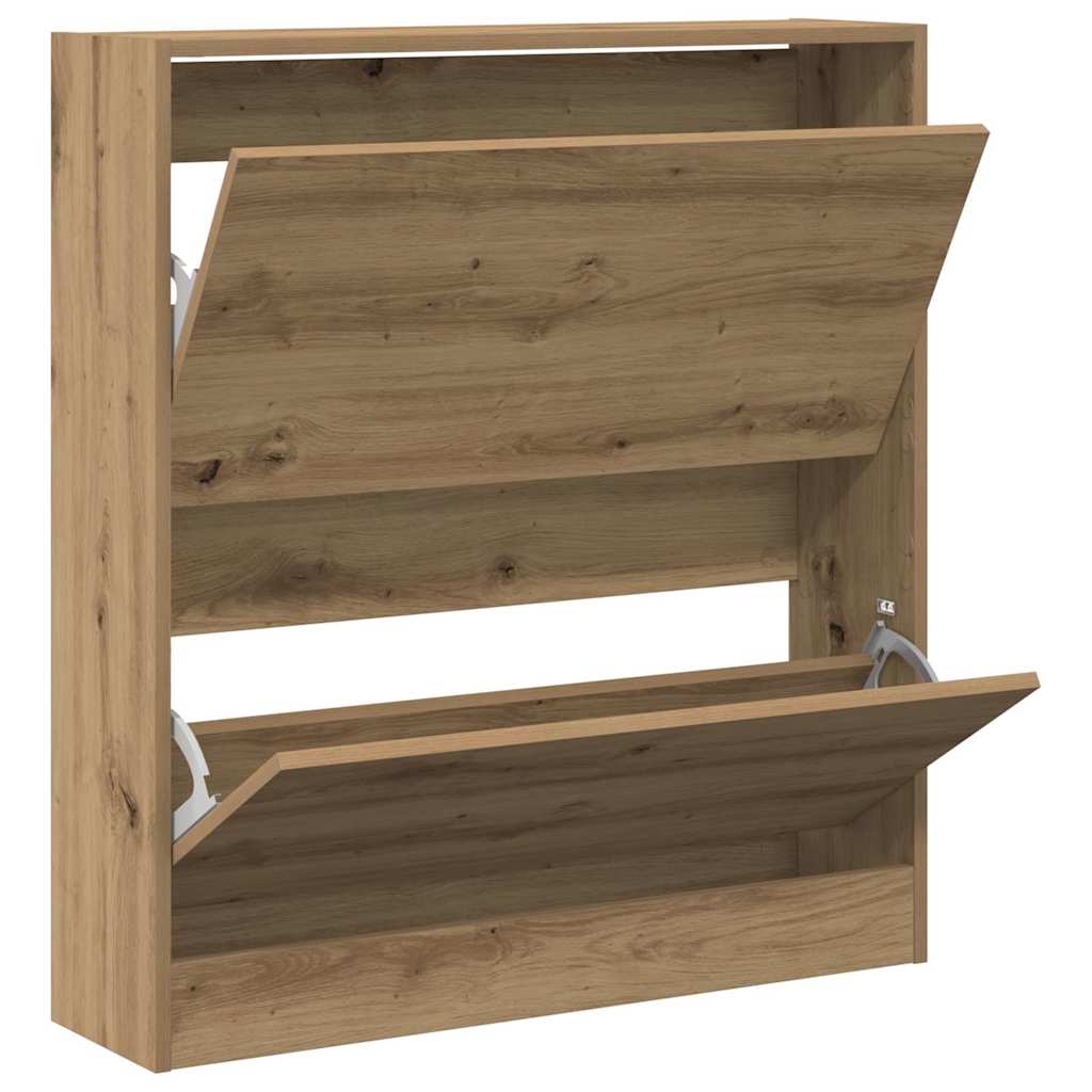 Shoe Cabinet Smoked oak 31.5" x 8.3" x 34.4" Engineered wood