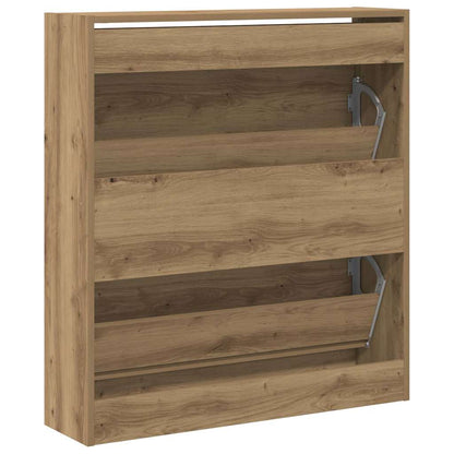 Shoe Cabinet Smoked oak 31.5" x 8.3" x 34.4" Engineered wood