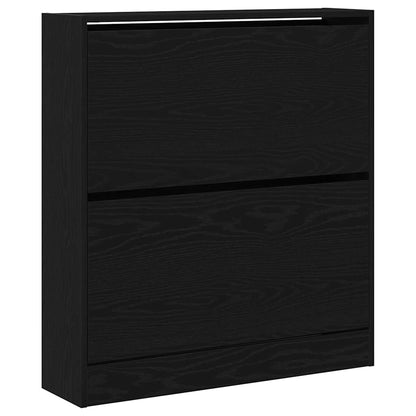 Shoe Cabinet Black oak 31.5" x 8.3" x 34.4" Engineered wood