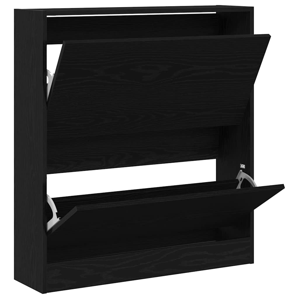 Shoe Cabinet Black oak 31.5" x 8.3" x 34.4" Engineered wood