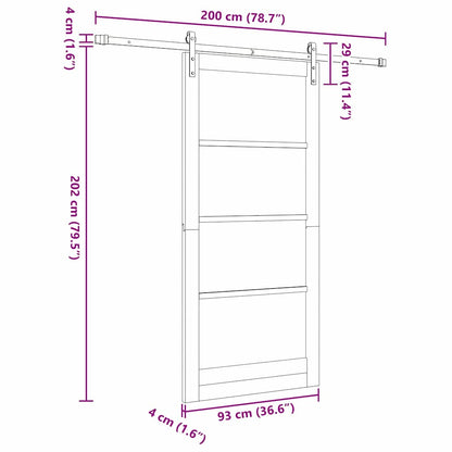 Sliding Door ORKDAL White 36.6 x 79.5 in Solid Pine wood