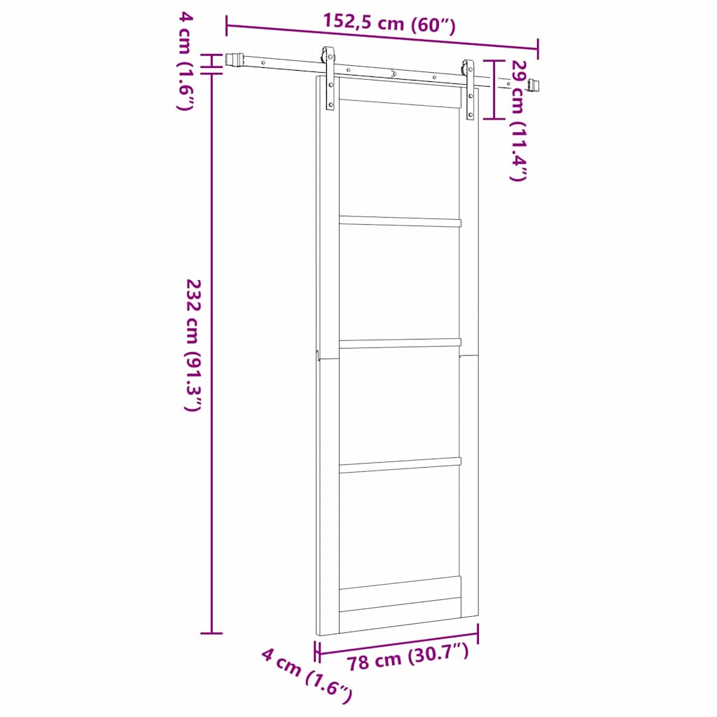 Sliding Door Other ORKDAL White 30.7 x 91.3 in