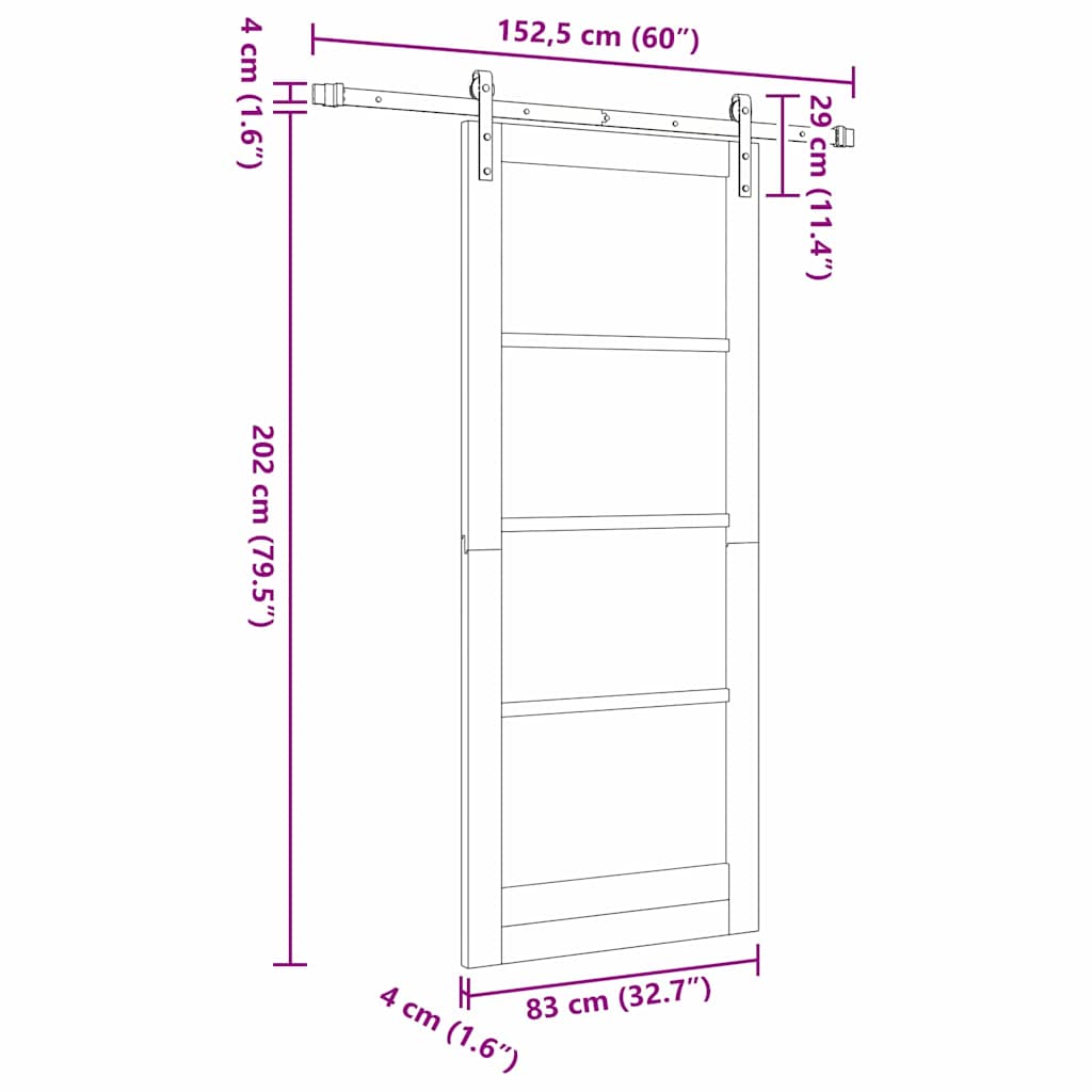 Sliding Door Other ORKDAL White 32.7 x 79.5 in