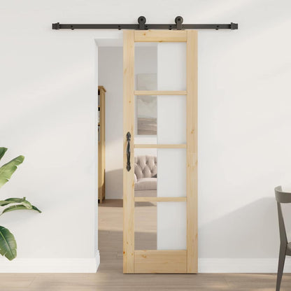 Sliding Door Manual ORKDAL Brown 24 x 78.2 in Wood and metal