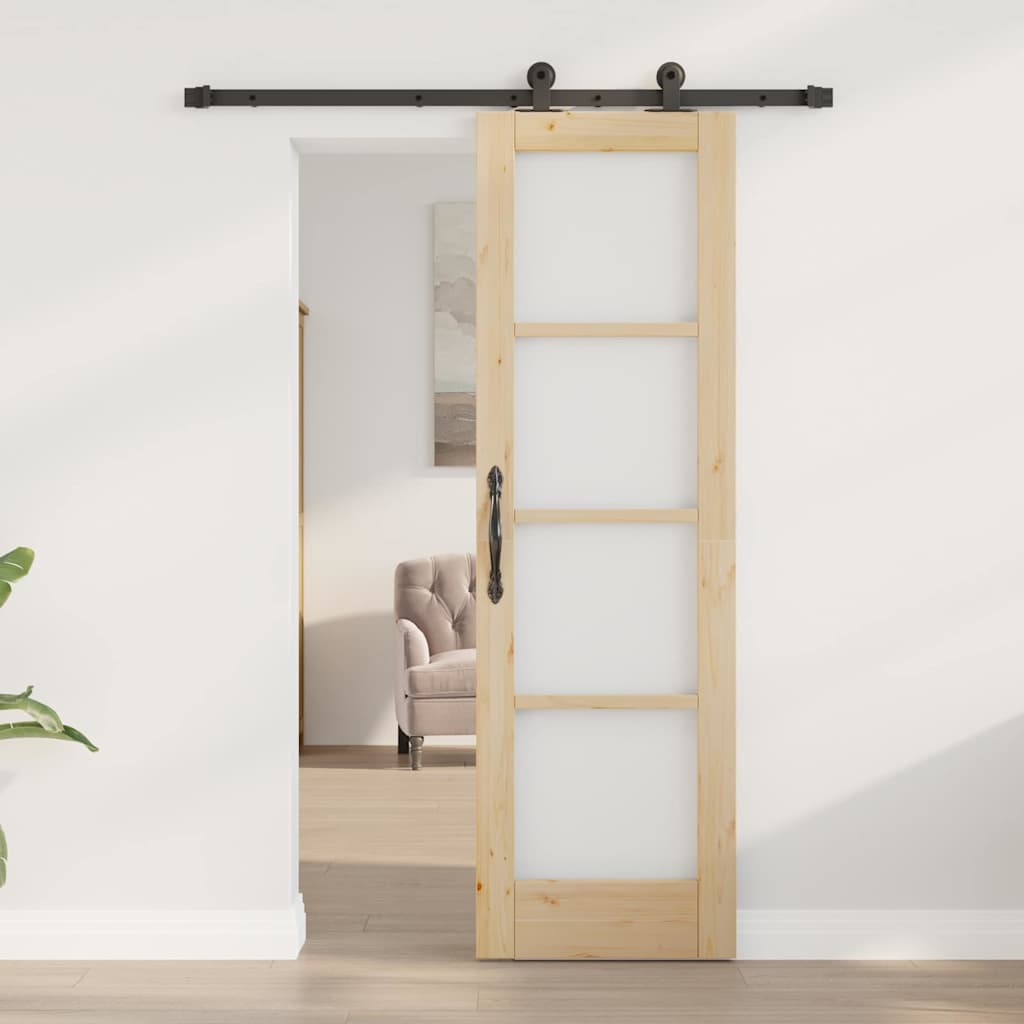 Sliding Door Manual ORKDAL Brown 24 x 78.2 in Wood and metal