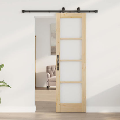 Sliding Door Manual ORKDAL Brown 24 x 78.2 in Wood and metal