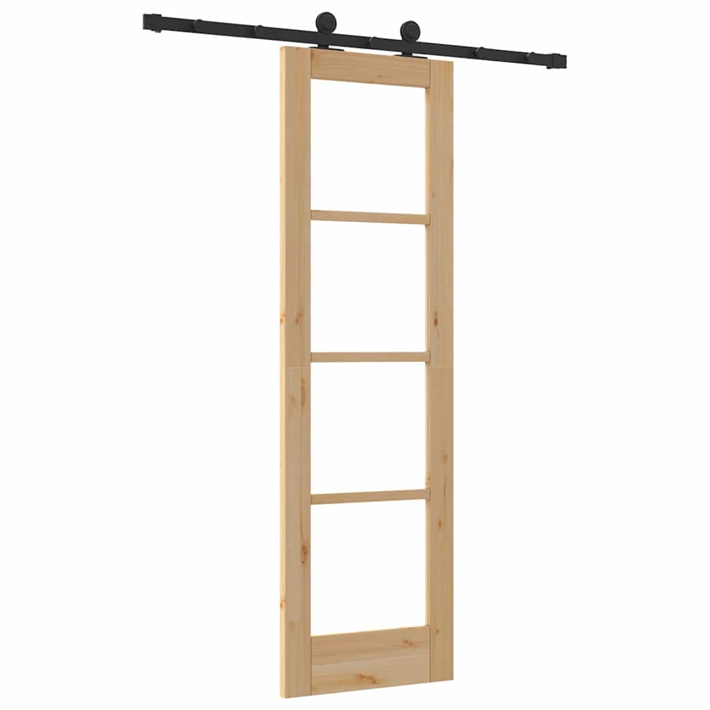 Sliding Door Manual ORKDAL Brown 24 x 78.2 in Wood and metal