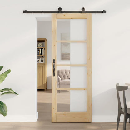 Sliding Door Manual ORKDAL Brown 29 x 78 in Wood and metal