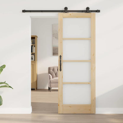 Sliding Door Manual ORKDAL Brown 29 x 78 in Wood and metal