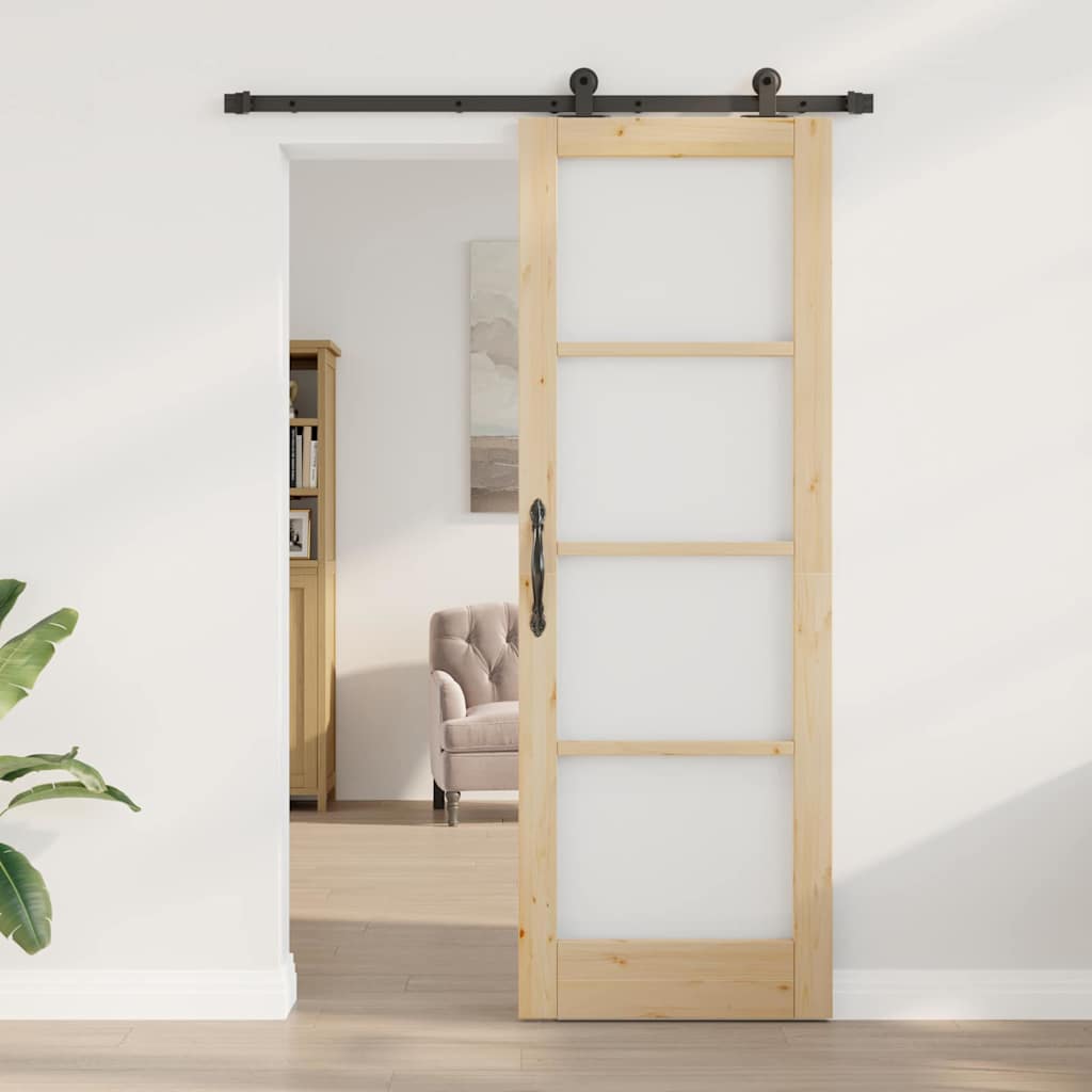 Sliding Door Manual ORKDAL Brown 28.9 x 83.1 in Wood and metal
