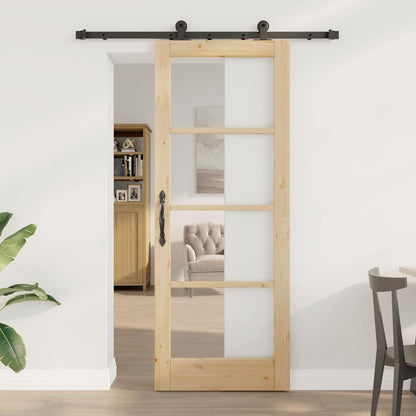 Sliding Door Manual ORKDAL Brown 30.7 x 79.5 in Wood and metal