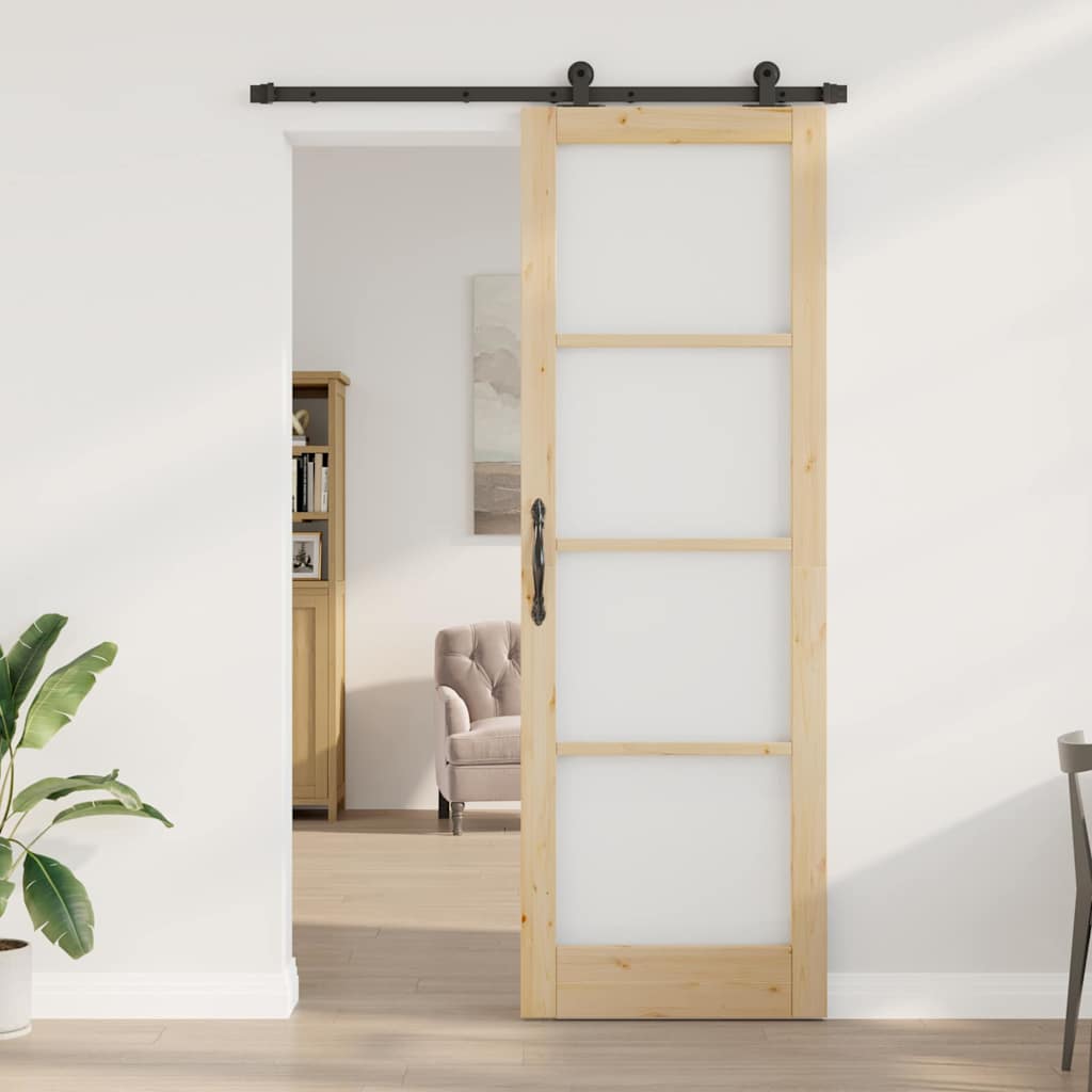 Sliding Door Manual ORKDAL Brown 30.7 x 91.3 in Wood and metal