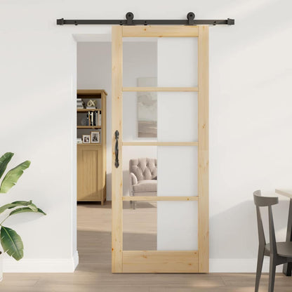 Sliding Door Manual ORKDAL Brown 32.7 x 83.1 in Wood and metal