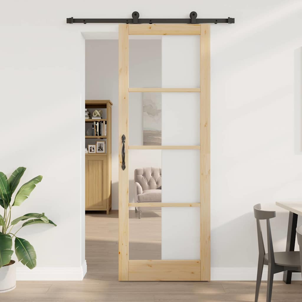Sliding Door Manual ORKDAL Brown 32.7 x 91.4 in Wood and metal