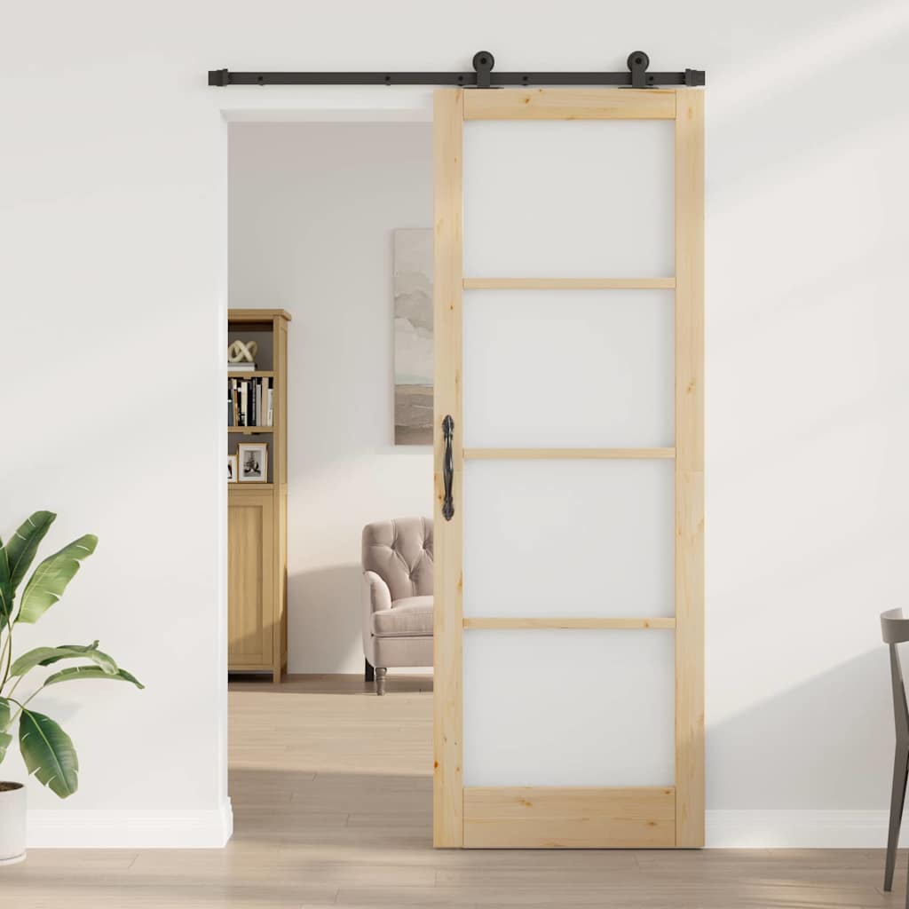 Sliding Door Manual ORKDAL Brown 32.7 x 91.4 in Wood and metal