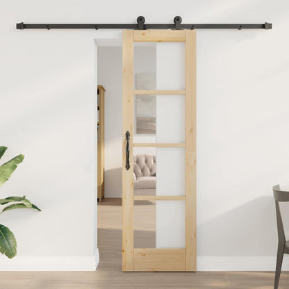 Sliding Door Manual ORKDAL Brown 24 x 78.2 in Wood and metal