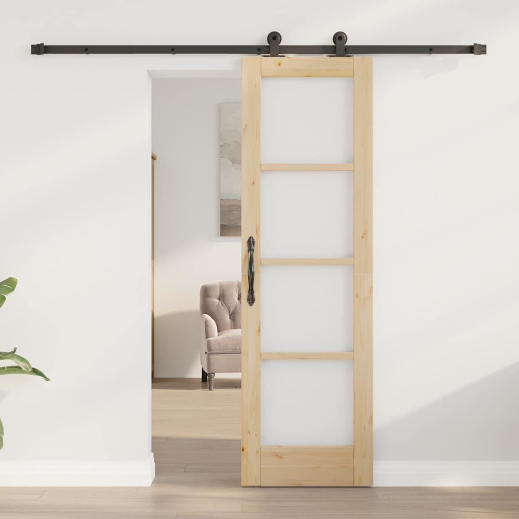 Sliding Door Manual ORKDAL Brown 24 x 78.2 in Wood and metal
