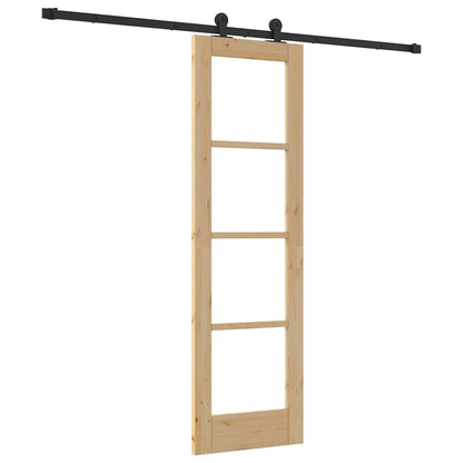 Sliding Door Manual ORKDAL Brown 24 x 78.2 in Wood and metal