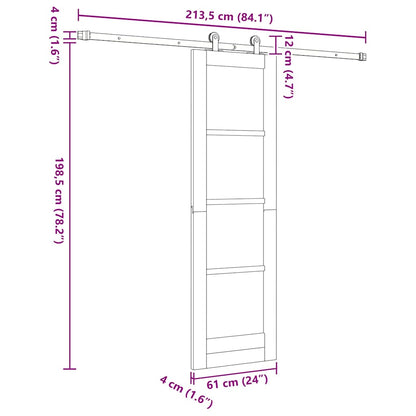Sliding Door Manual ORKDAL Brown 24 x 78.2 in Wood and metal